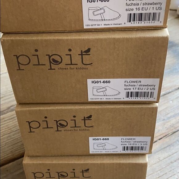 Pipit flower fuchsia/strawberry baby shoes - Picture 3 of 3